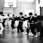 Демид Момот ведет тренировку по каратэ. Школа №67, 1977 год.